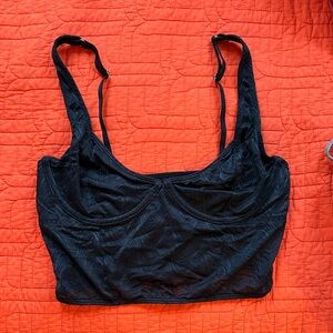 Women's Black Crop Sheer Bralette